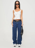 Rehna Top White Floral