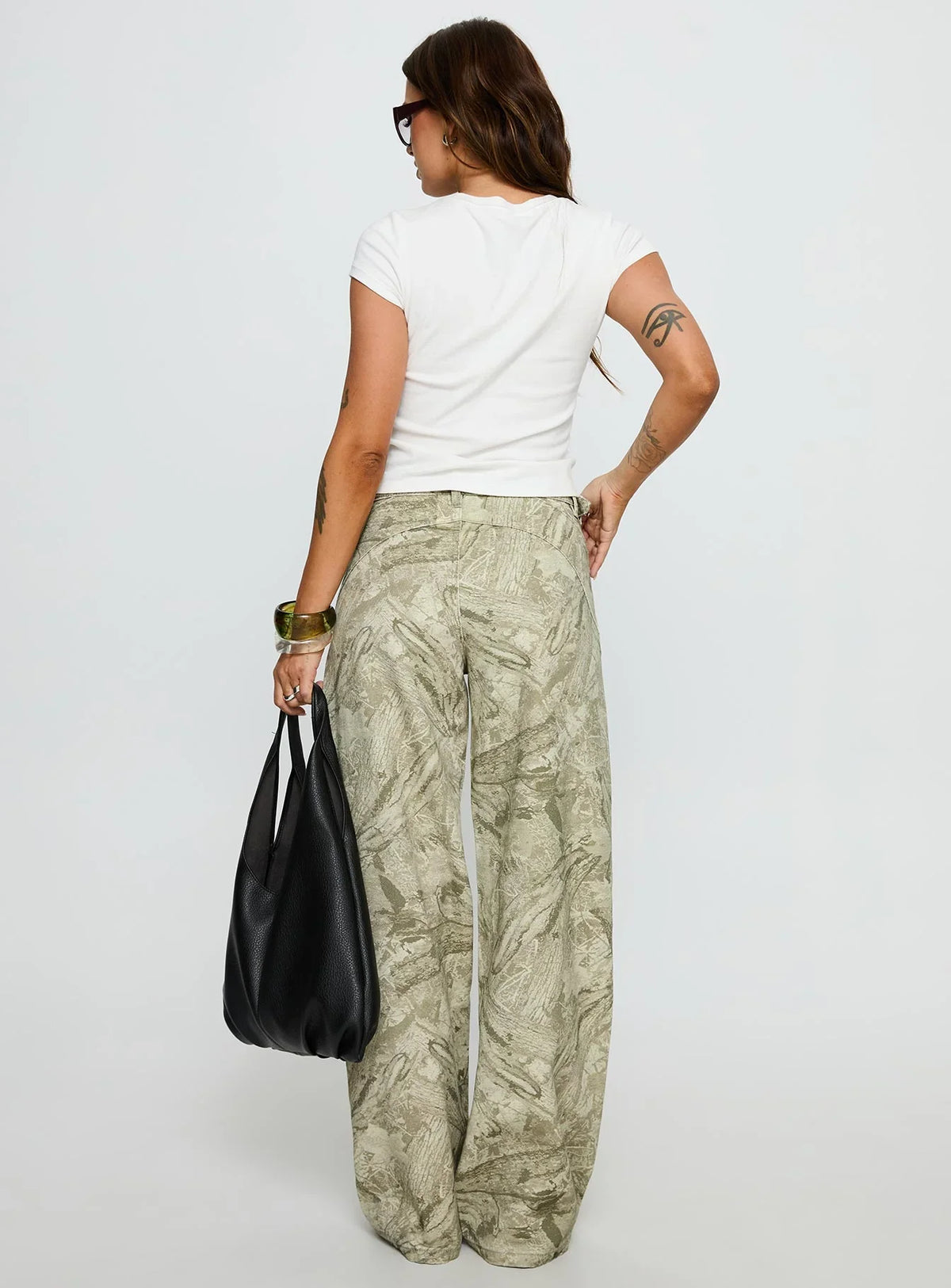 Mckinley Mid Rise Wide Leg Jeans Camouflage