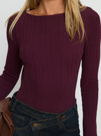 Mayok Long Sleeve Bodysuit Plum