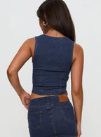 Edenette Top Mid Blue Wash