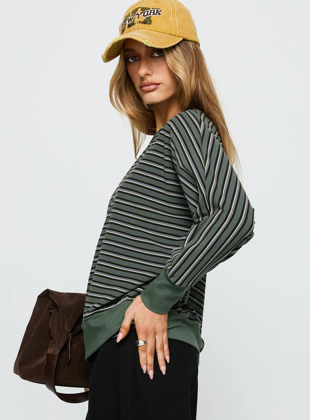 Zaylah Contrast Cuff Jumper Green