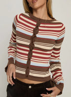 Milda Knit Cardigan Multi Stripe