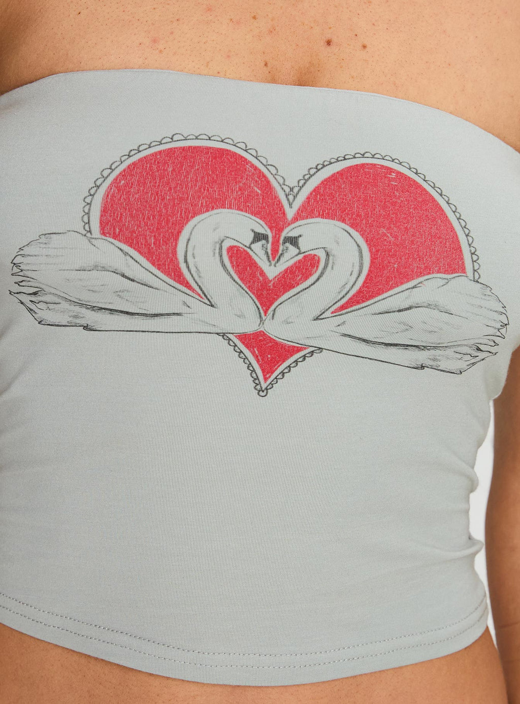 Swan Song Strapless Top Blue Grey