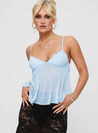 Zami Pleat Top Blue
