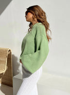Harmony Balloon Sleeve Knit Sweater Sage