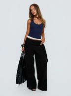 Debee Layered Halter Top Navy White