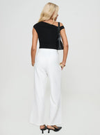 Jazzar Pocket Detail Pleated Pant White