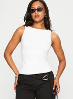 Lose Your Number High Neck Top White