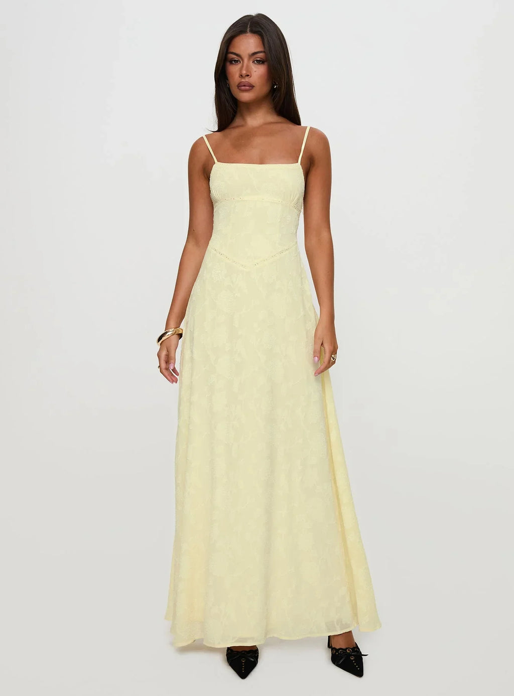 South Of France Maxi Dress Yellow Petite