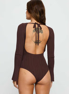 Mayok Long Sleeve Bodysuit Brown