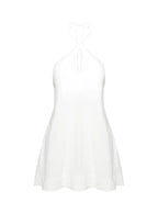 Thomasina Linen Halter Dress White
