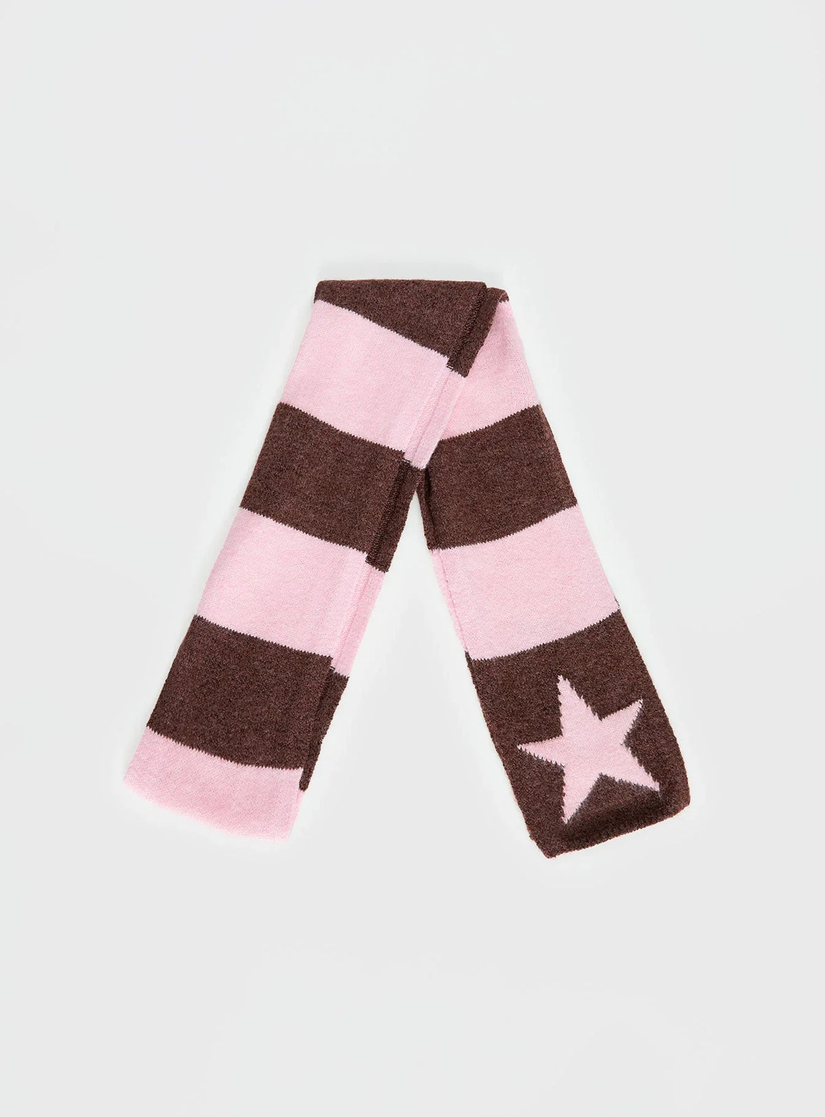 Abelia Star Graphic Scarf Brown Pink Stripe
