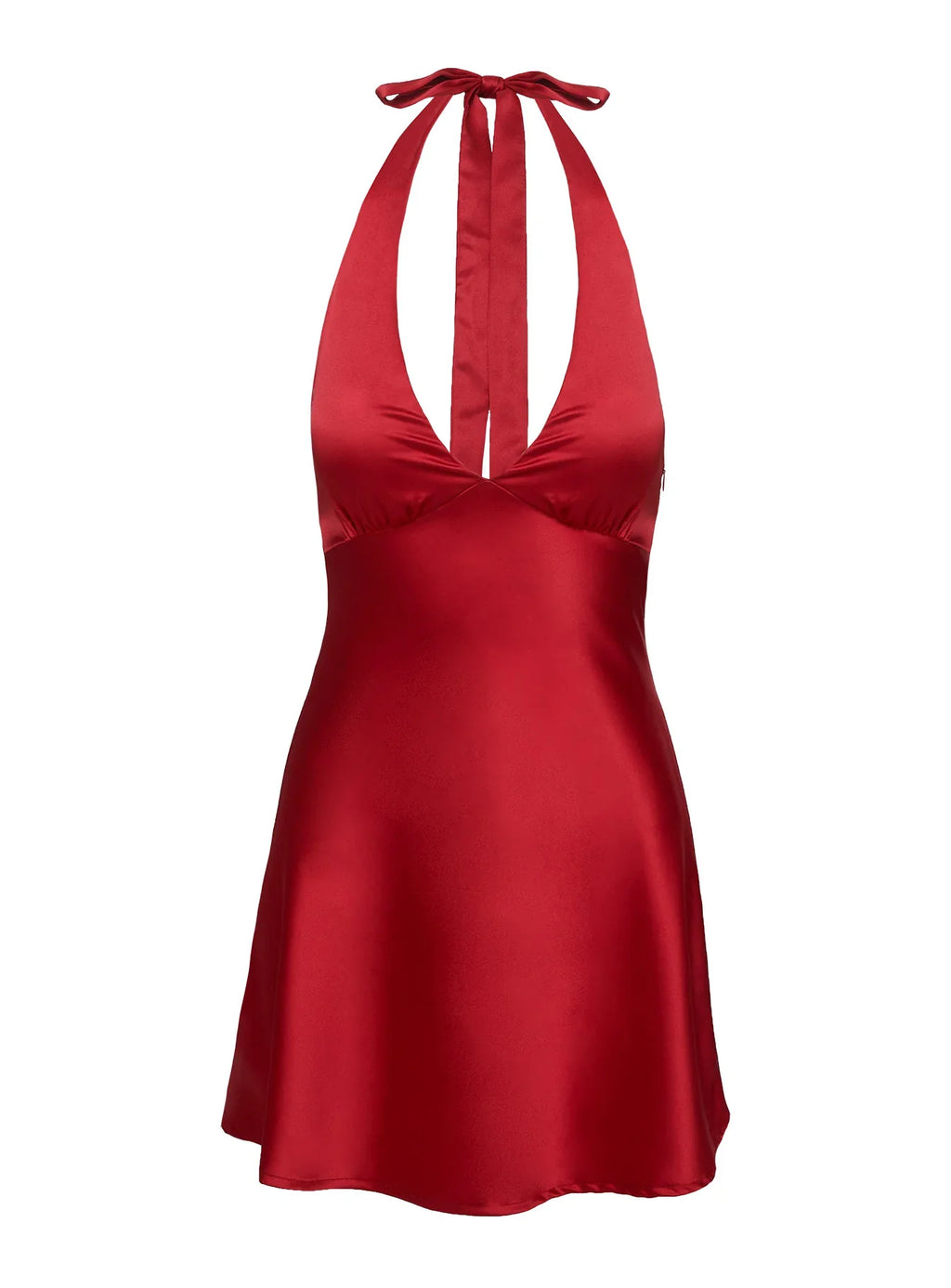 Pelagia Halter Scarf Tie Mini Dress Red Petite