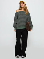 Zaylah Contrast Cuff Jumper Green