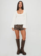 Benjie Long Sleeve Top White