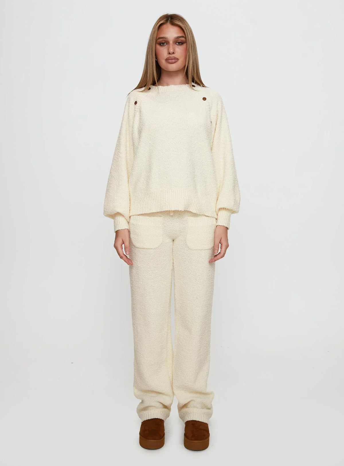 Susi Fluffy Knit Sweater Ivory