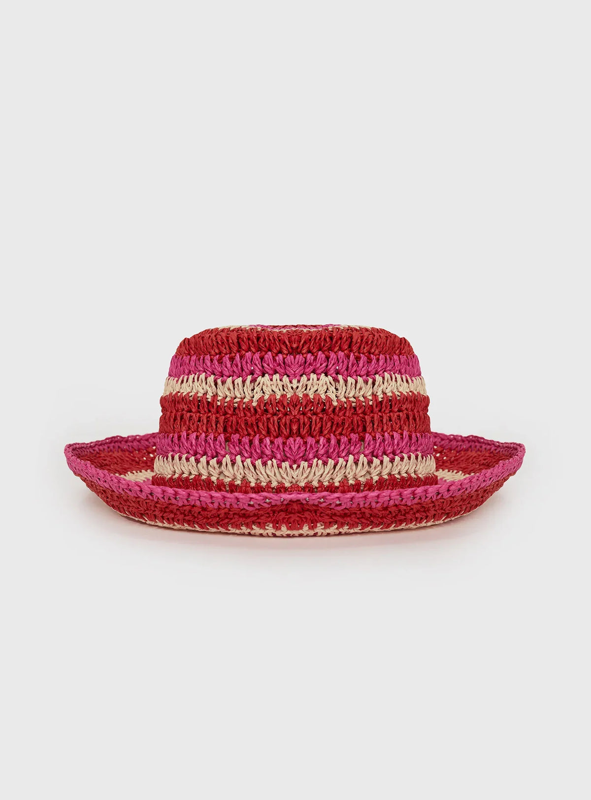 Alonza Crochet Bucket Hat Pink red