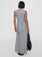Pokey Maxi Dress Black White Stripe