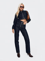 Stallion Cropped Jacket Indigo