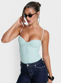 Alorah Textured Bodysuit Blue