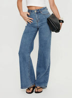 Thearlie High Rise Flared Jeans Mid Blue Wash