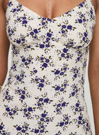Jaye Mini Dress White Blue Floral