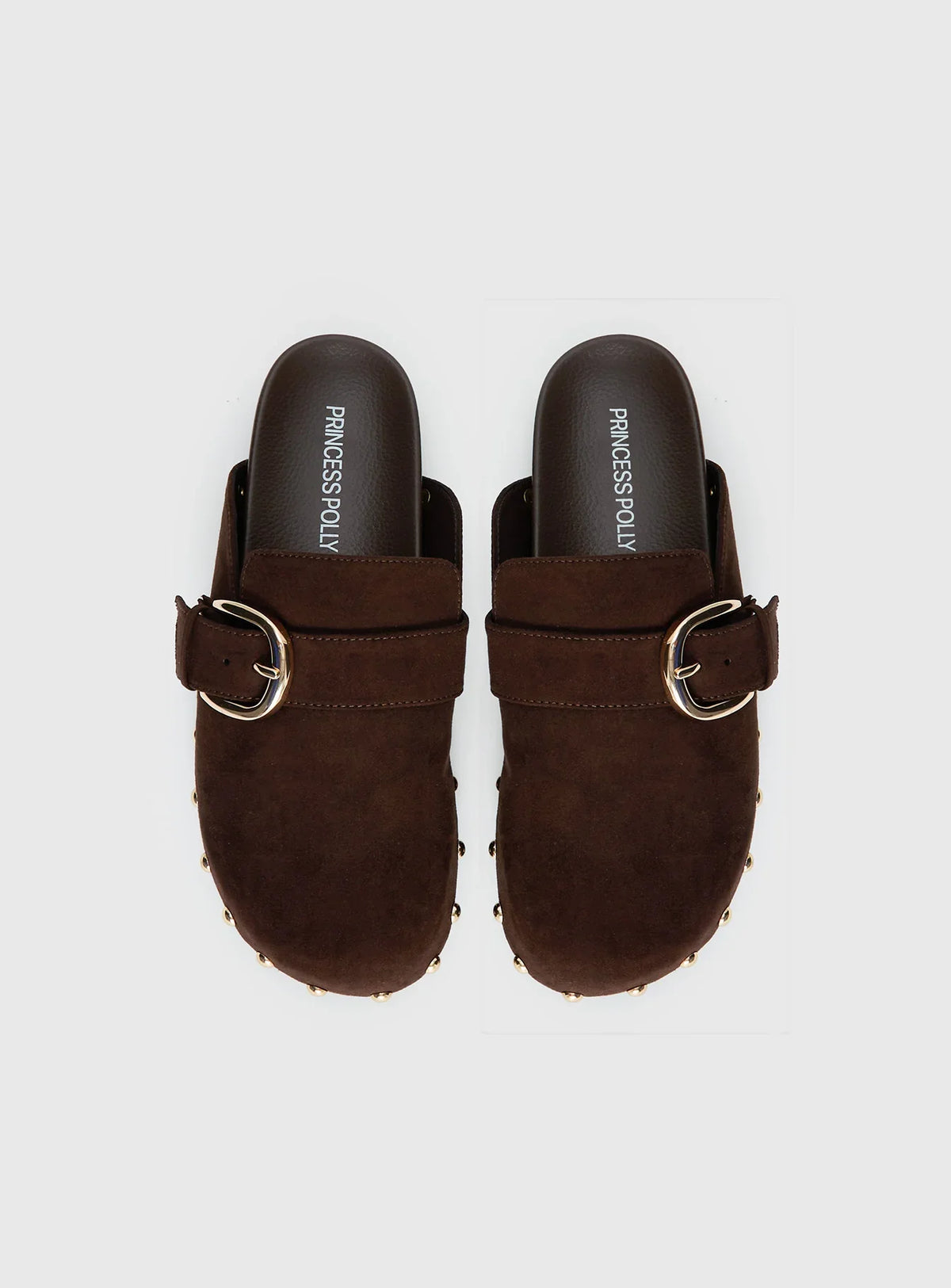 Way Life Goes Stud Detail Clogs Chocolate