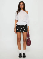Dayten Off Shoulder Sheer Top White