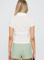 Protect Your Peace Button Up Top White