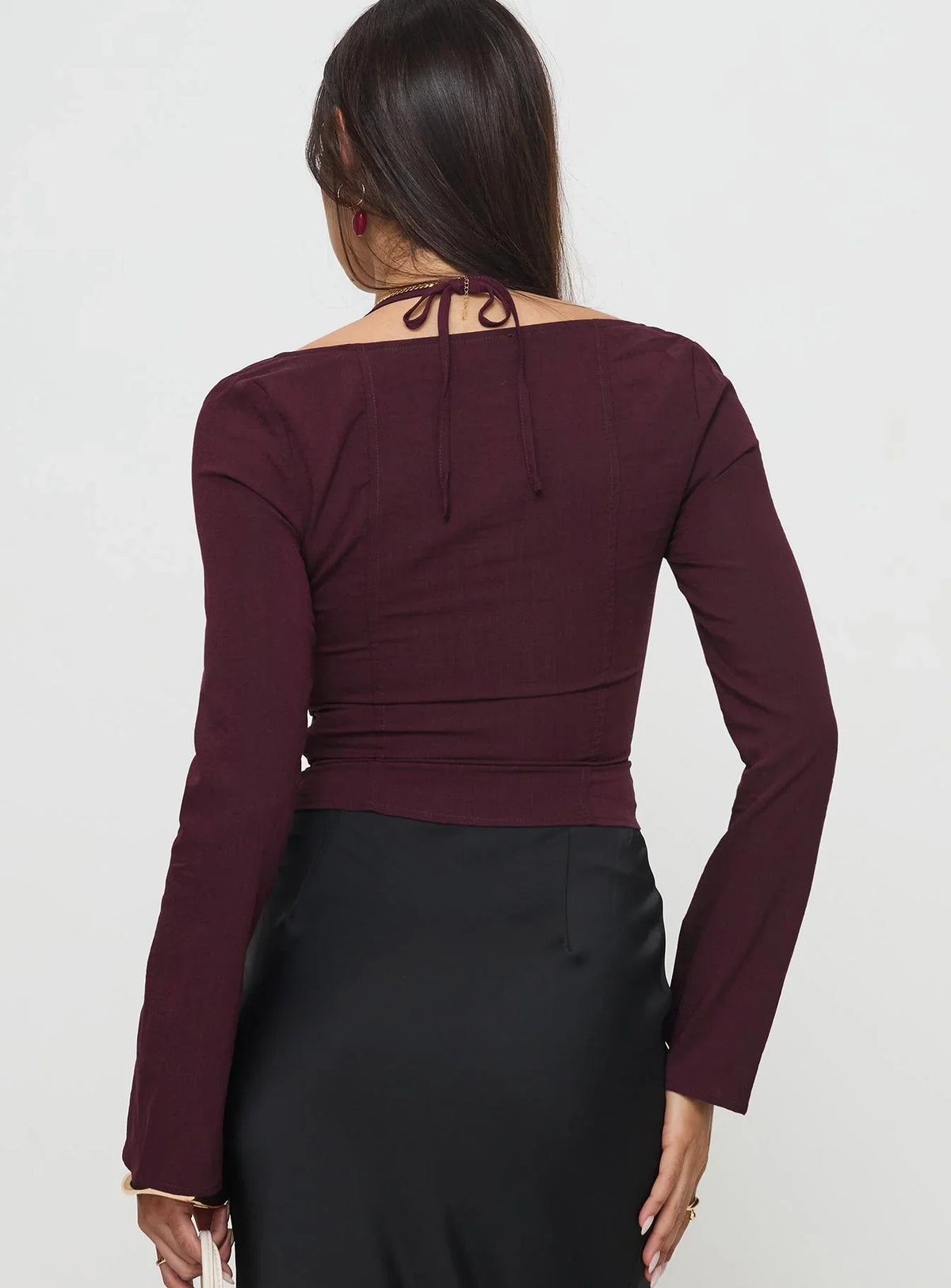 Trynia Long Sleeve Top Burgundy