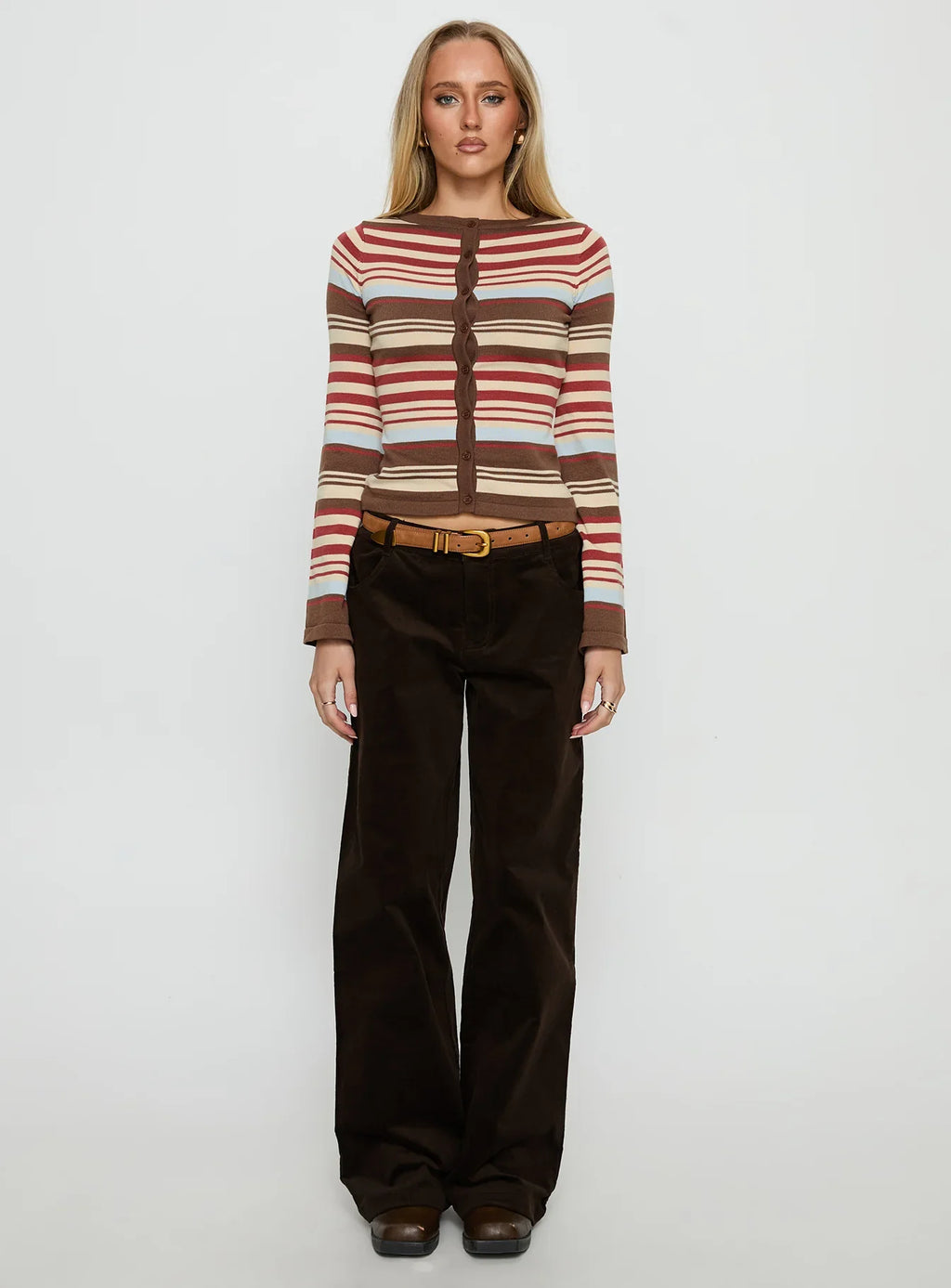Milda Knit Cardigan Multi Stripe