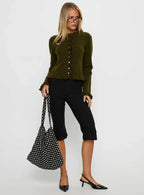 Inclination Frill Cardigan Moss