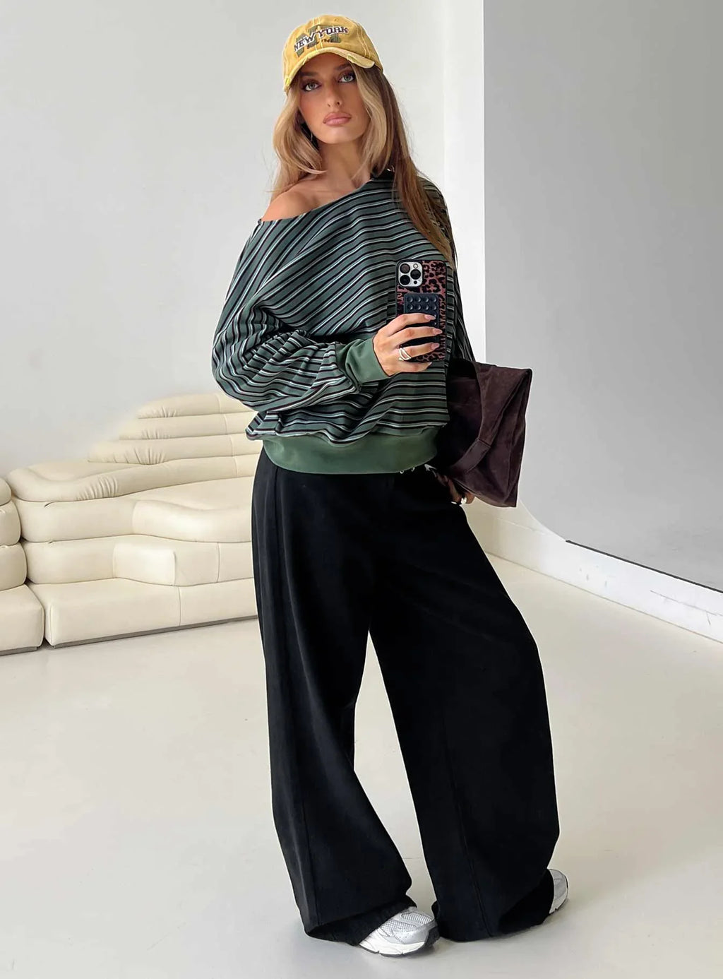 Zaylah Contrast Cuff Jumper Green
