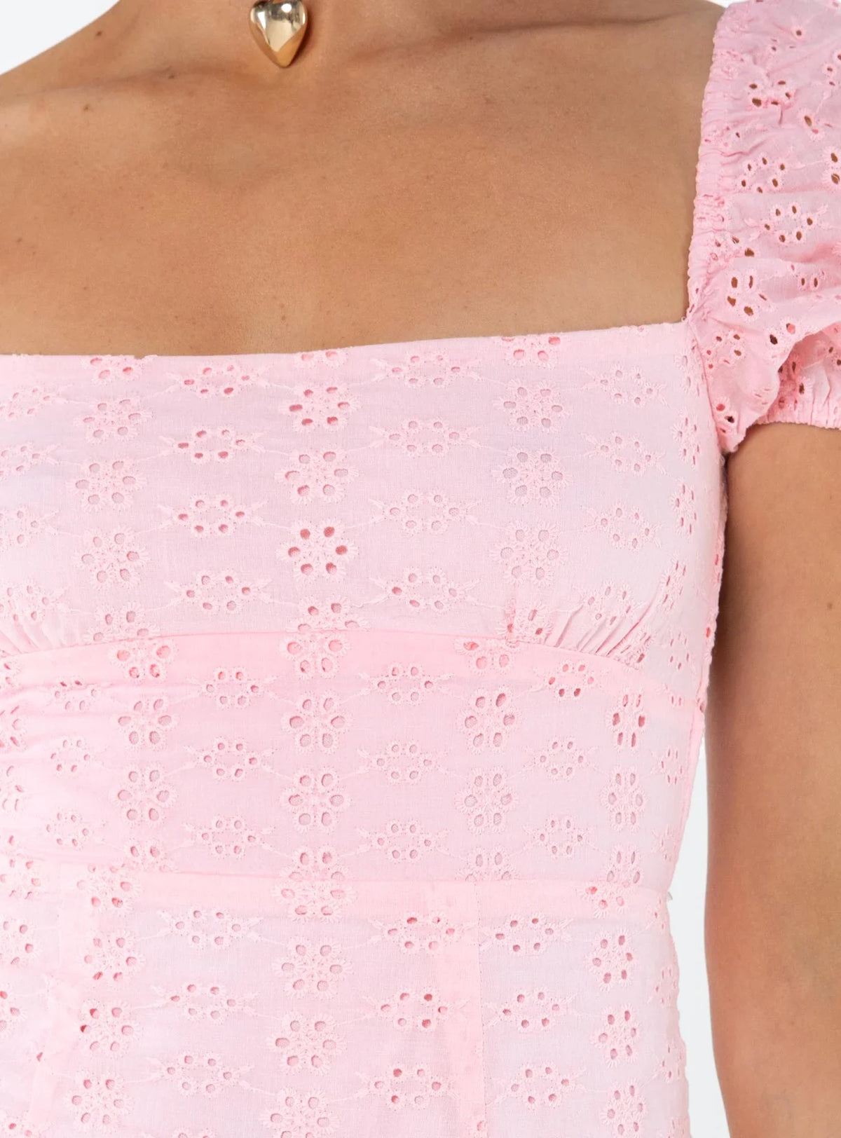 Havena Anglaise Mini Dress Pink