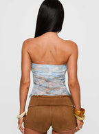 Sublimity Strapless Top Blue Multi