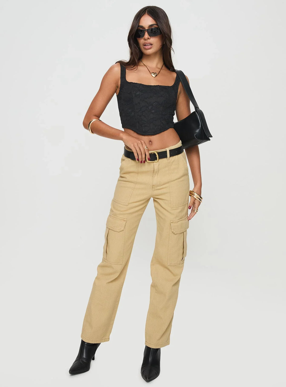 Nickei Utility Cargo Pants Beige