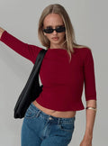 Elaia 3 4 Sleeve Top Red
