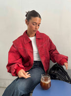 Vista Bomber Jacket Crimson