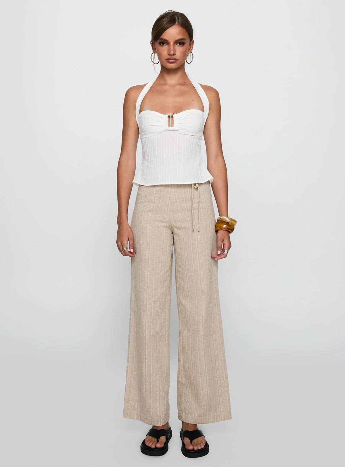 Isabetta Halter Top White Petite