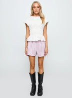 Bubbia Tie Up Shorts Purple White