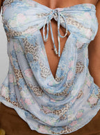 Sublimity Strapless Top Blue Multi