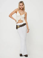 Laren Flutter Cami Top Ivory