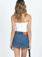 Zakai Cargo Mini Skirt Mid Wash Denim