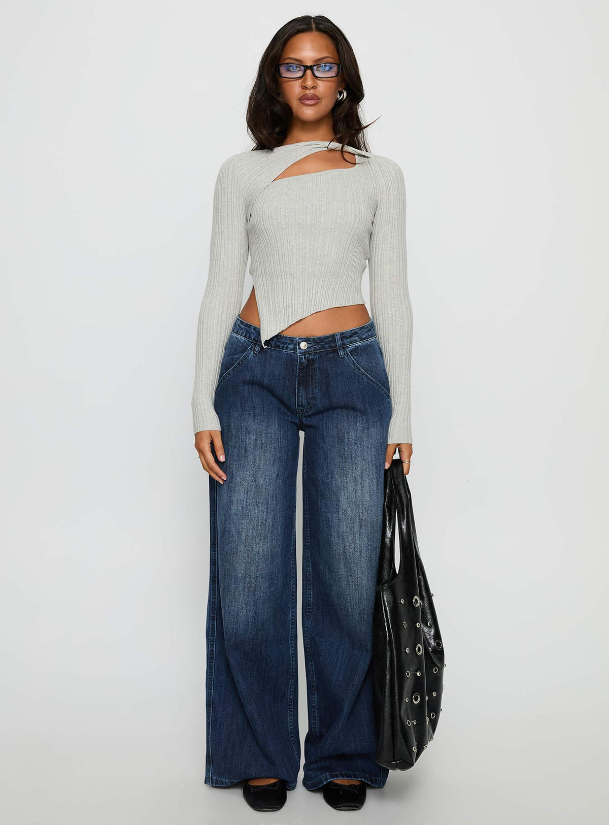 Ellara Long Sleeve Top Grey