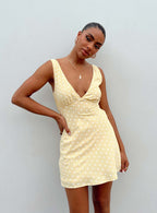 Nellie Mini Dress Yellow Polka Dot