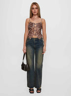 Inverness Pinched Detail Mid Rise Wide Leg Jeans Tea