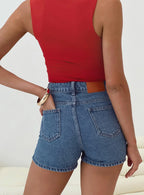 Tropicana Denim Shorts Mid Wash Tall