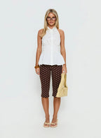 Samaira Capri Pant Brown Polka Dot