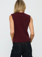 Jessabell Rib Sleeveless Top Wine