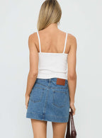Hughes Mini Skirt Light Blue Denim